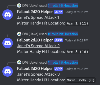 A screenshot of the additional Hit Location results