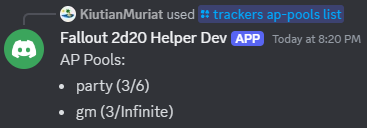 A screenshot of the list AP Pools result