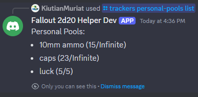 A screenshot of the list result