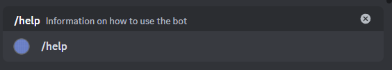 A screenshot of the command definition in Discord