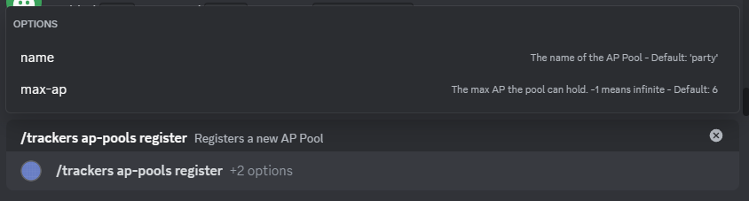 A screenshot of the command definition in Discord