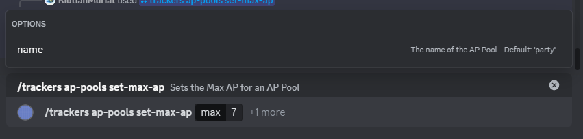 A screenshot of the command definition in Discord