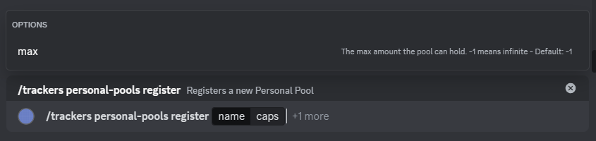 A screenshot of the command definition in Discord