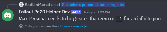 A screenshot of the response in Discord