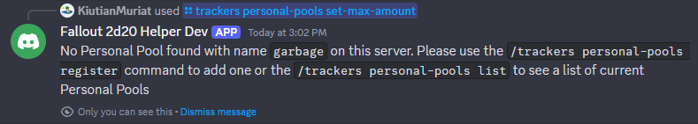 A screenshot of the response in Discord