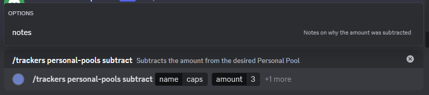 A screenshot of the command definition in Discord