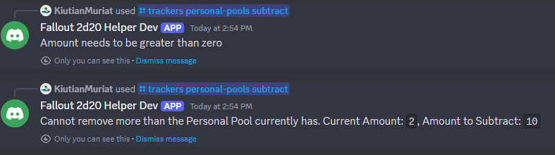 A screenshot of the response in Discord
